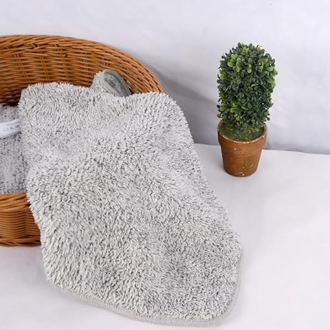 Sinland MICROFIBER FACE TOWELS ULTRA SOFT BAMBOO CHARCOAL FACIAL WASHCLOTHS FACE CLOTH FOR BATH 30CMX30CM 6 PACK GREY - Image 3